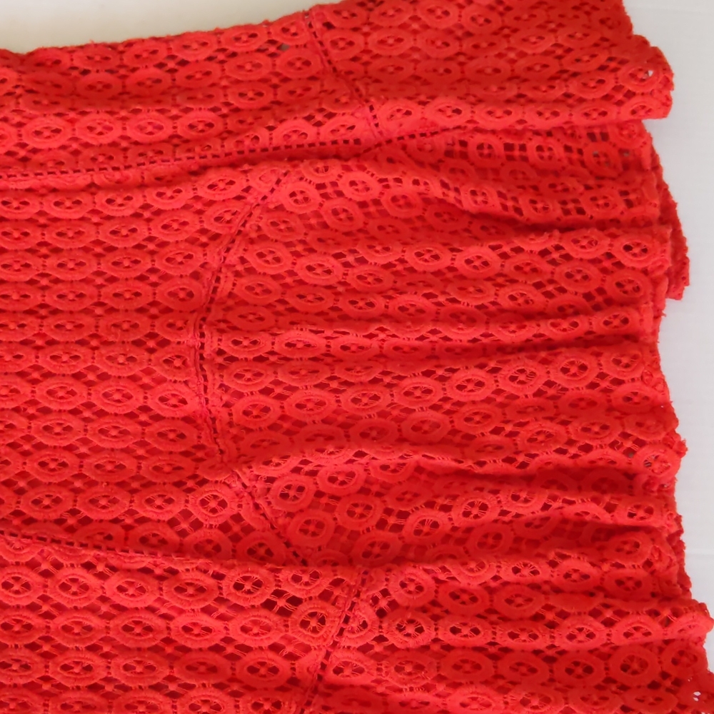 Anthropology San & Soni Women's Red Lace Dress Size 8 NWOT - Picture 12 of 16